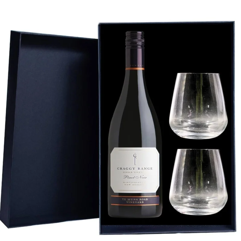 Craggy Range Te Muna Road Pinot Noir Gift Hamper includes 2 Premium Wine Glass