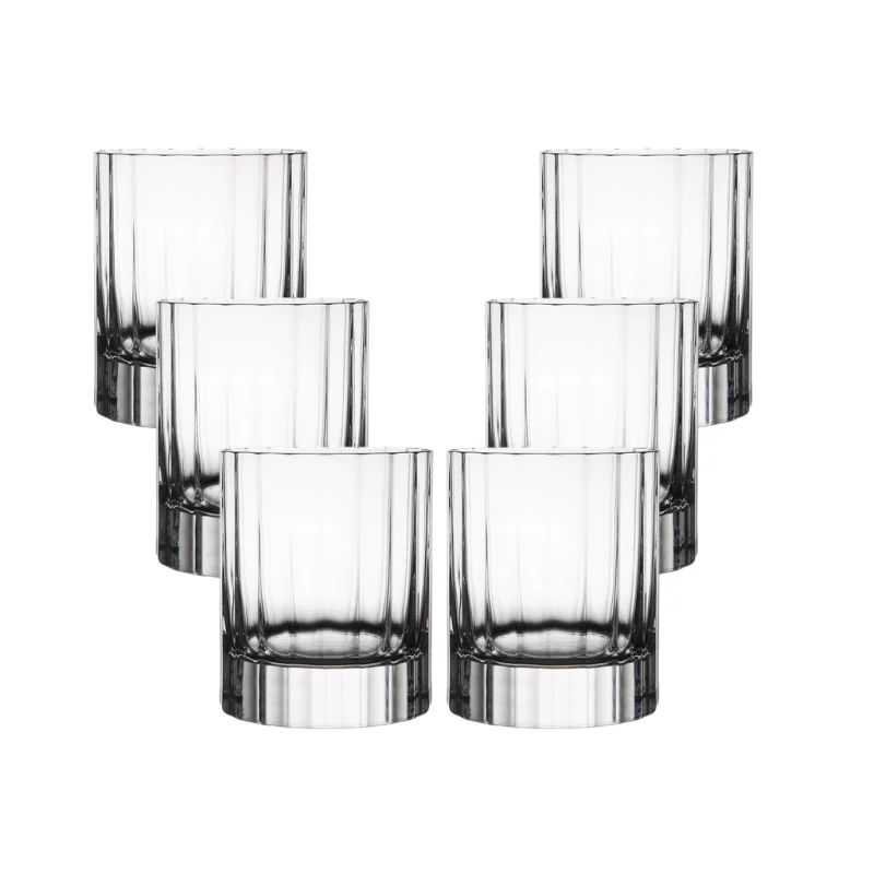 Luigi Bormioli Heavy Whisky Crystal Glasses (Bach 335 ml Double Old Fashioned) – 6 Pack
