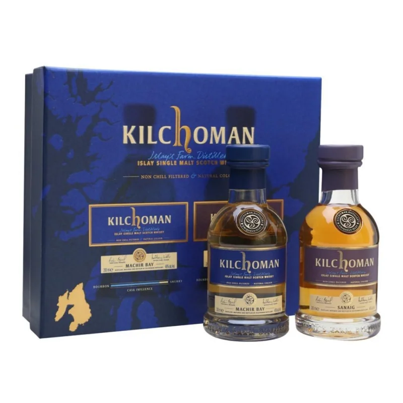 Kilchoman Machir Bay and Sanaig Gift Pack 2X20cl, 46%