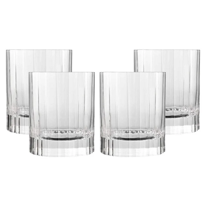 Luigi Bormioli Heavy Whisky Crystal Glasses (Bach 335 ml Double Old Fashioned) – 4 Pack