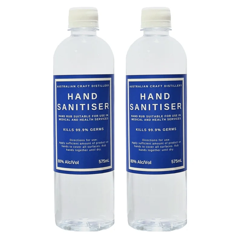 Hand Sanitiser 575mL – 80% Ethanol Made by Craft Whisky Distillery – 2 Pack