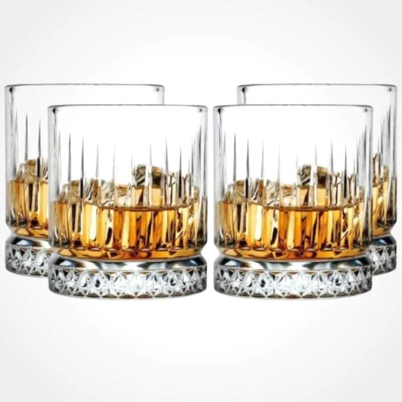 Pasabahce Elysia Whisky Tumbler Crystal Scotch Glasses 355 ml – 4 pack