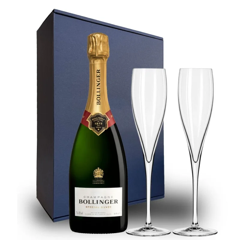 Bollinger Special Cuvee Gift Hamper – Includes 2 Fine Crystal Champagne Flutes