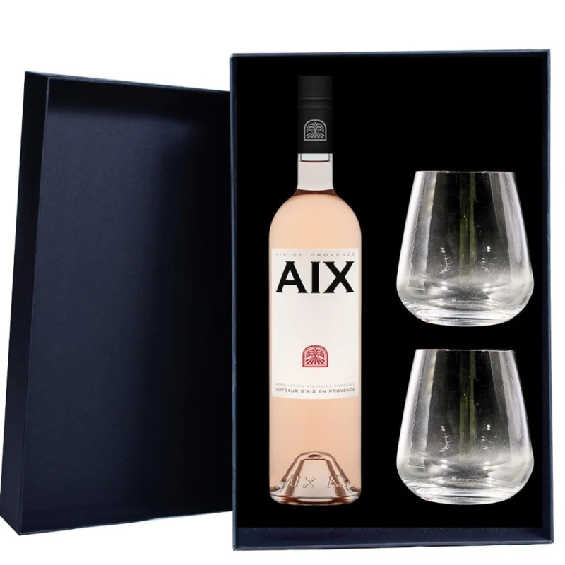 Maison Saint AIX Ros Gift Hamper  – Includes 2 Premium Wine Glasses